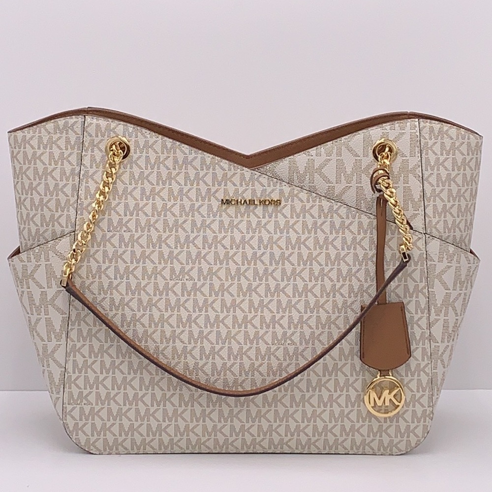 MICHAEL KORS LARGE X CHAIN LOGO SHOULDER BAG - Picture 5 of 15
